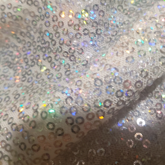 Gorgeous GRACE KARIN Spaghetti Bodycon White w/Allover Sequins, Size M, Like New - Picture 4 of 8